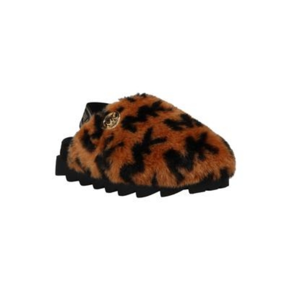 Michael Kors Big Girls Janis Kamryn Stacked Close Toe Slide - Tan, Black - Picture 1 of 7